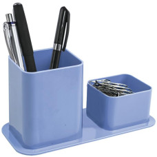 Porta Canetas/Clips Duplo Azul Claro Dellocolor 3030.B