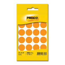 Etiqueta Adesiva O 19Mm Env C/10 Fls/200 Etiq Laranja Tp-19 Lr Pimaco