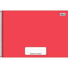 Caderno de Desenho Cartografia Capa Dura 80 Folhas Vermelho Tilibra