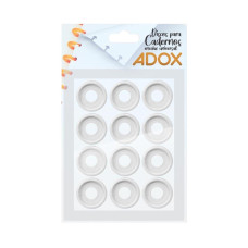 Discos 2,6cm para Caderno Branco Pia-0084 12 unidades Adox 