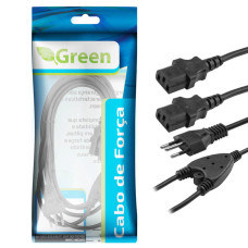 Cabo de força para Gabinete 2m em Y 250v 10a 018-1809 Green