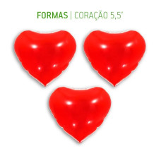 Balao Metalizado Coracao Vermelho 5.5 14Cm C/3 Und 8626 Make+