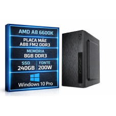 Computador AMD A8 6600K / Placa Mãe A88 FM2 DDR3 / Mem 8GB DDR3 / SSD 240GB / Fonte 200W / Windows 10 Pro
