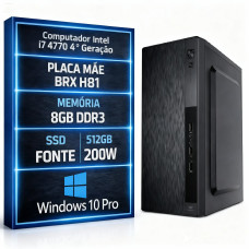 Computador Intel i7 4770 4ª Geração / Placa Mãe BRX H81 / MEM 8GB DDR3 / SSD 512GB / 200W