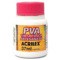 Tinta PVA Plastica Fosca para Artesanato 37ml Branco Acrilex