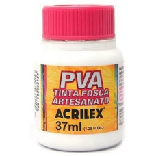 Tinta Plastica Fosca para Artesanato 37ml Branco Acrilex