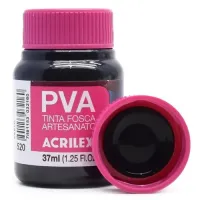 Tinta PVA Plastica Fosca para Artesanato 37ml Preto Acrilex