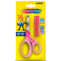 Tesoura Escolar Letras Rosa 22543 Acrilex