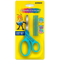 Tesoura Escolar Letras Azul 22544 Acrilex