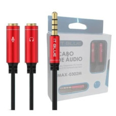 Adaptador Cabo Fone e Microfone P3 x P2 Max-0302M It-blue