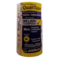 4 Rolos Fita Adesiva Transparente 48mmx100m Adelbras 4 Rolos Fita Adesiva Transparente 48mmx100m Adelbras