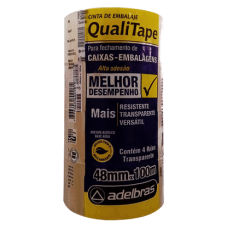 4 Rolos Fita Adesiva Transparente 48mmx100m Adelbras 4 Rolos Fita Adesiva Transparente 48mmx100m Adelbras