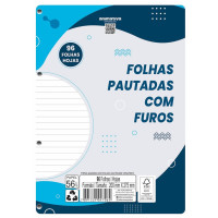 Refil Folhas Pautadas para Fichário 200x275mm 96 Folhas cada São Domingos