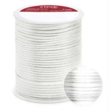 Cordão de Cetim White 2mm 50 metros