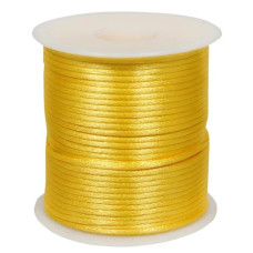 Cordão de Cetim Amarelo Canário 2mm 50 metros
