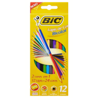 Lápis de Cor Bicolor Kids 12 Lápis 24 Cores + 1 Apontador 7422104 Bic Lápis de Cor Bicolor Kids 12 Lápis 24 Cores + 1 Apontador 7422104 Bic