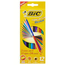 Lápis de Cor Bicolor Kids 12 Lápis 24 Cores + 1 Apontador 7422104 Bic