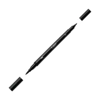 Caneta Hidrográfica Intensity Ponta Dupla Brush + Média Preta 971023 Bic