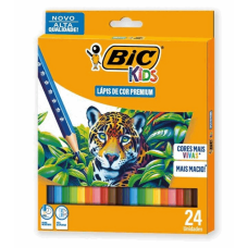 Lápis de Cor 24 Cores Sextavado Kids Bic