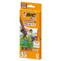 Lápis de Cor Sextavado Madeira Tons de Pele Premium Kids 12 Cores 301087 Bic Lápis de Cor Sextavado Madeira Tons de Pele Premium Kids 12 Cores 301087 Bic