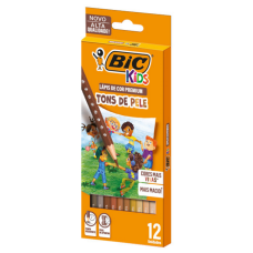 Lápis de Cor Sextavado Madeira Tons de Pele Premium Kids 12 Cores 301087 Bic