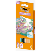 Lápis de Cor Sextavado Madeira Pastel Premium Kids 6 Cores 301090 Bic