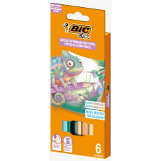 Lápis de Cor Sextavado Madeira Pastel Premium Kids 6 Cores 301090 Bic