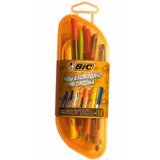 Kit Meu Escritório Estojo com 12 Itens 971233 Bic