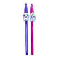 Caneta Esferográfica Média 1.2mm Cristal Bichinhos Roxo e Rosa 2 Unidades Bic