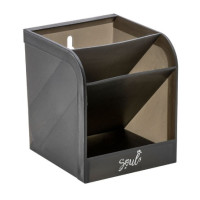 Organizador de Mesa Vertical Square Plástico Preto 3 Lugares Brw