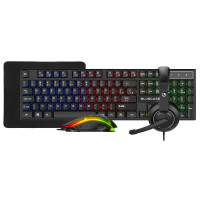 Combo Gamer 4 em 1 Teclado Mouse Headset Mousepad LED Rainbow Play Bluecase Combo Gamer 4 em 1 Teclado Mouse Headset Mousepad LED Rainbow Play Bluecase