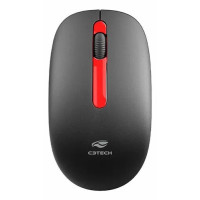 Mouse Optico Wireless USB Preto/Vermelho M-W15RGB C3 Tech