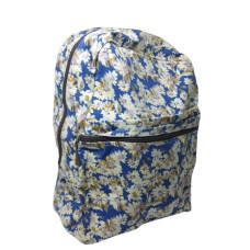 Mochila Republic Vix Azul Com Flores Bege CG31214