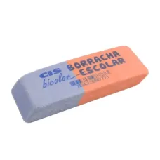 Borracha Escolar Bicolor Vermelho e Azul CIS