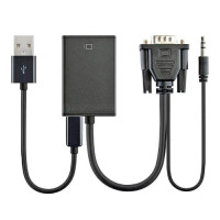 Kit 10 Unidades Cabo Conversor VGA Macho x HDMI Fêmea Atacado