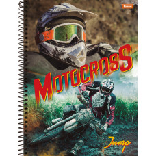 Caderno Espiral 1/4 80 Folhas 1x1 Capa Dura Jump Motocross Foroni