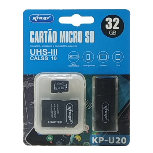 Cartão de Memória 32GB Knup Ultra Micro SD + Adaptador SD Class10 KP-U20  Canoas RS