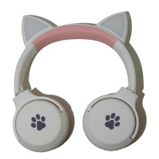 HeadPhone Sem Fio Branco com orelha de Gatos Evo58 CatEar
