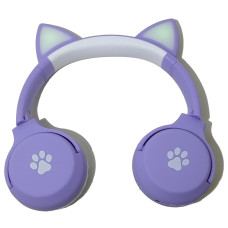 HeadPhone Sem Fio Roxo com orelha de Gatos Evo58 CatEar