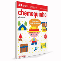 Papel A3 120g Branco 50 Folhas Chamequinho