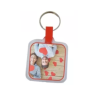 Chaveiro Acrílico Alça Plástica Vermelho 3,3x3,3cm com 10 unidades