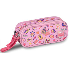 Estojo Escolar Duplo 21X9X6CM MF23044 Rosa Clio