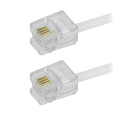 Cabo Telefone Liso de 10 Metros RJ11 Branco Connect Pro