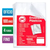 Saco Plástico Ofício 240x330mm 4 Furos Fino 100un 5070-100 DAC