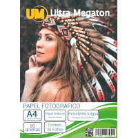 Papel Fotográfico Glossy Adesivo A4 80G 50 Folhas Ultra Megaton Papel Fotográfico Glossy Adesivo A4 80G 50 Folhas Ultra Megaton
