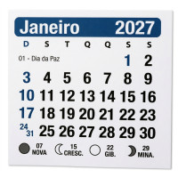 Mini Calendário 2027 para Imã Geladeira Azul 100 unidades Mini Calendário 2027 para Imã Geladeira Azul 100 unidades