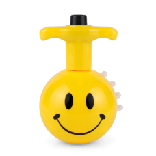 Lança Pião Com Luz e Som Smile Emoji Cor Amarela