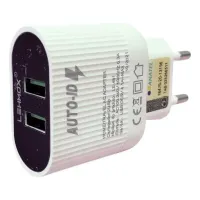 Carregador de Tomada 2 USB 4.1A com Cabo Tipo C LE-481-4 Lehmox Carregador de Tomada 2 USB 4.1A com Cabo Tipo C LE-481-4 Lehmox