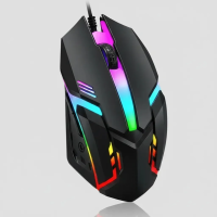 Mouse Gamer USB 1200DPI Preto LEY-206 com LED RGB Lehmox Mouse Gamer USB 1200DPI Preto LEY-206 com LED RGB Lehmox