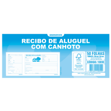Recibo de Aluguel com Canhoto 215x94mm 50 FLS 10050 São Domingos Recibo de Aluguel com Canhoto 215x94mm 50 FLS 10050 São Domingos
